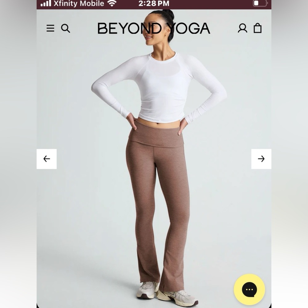 Beyond Yoga Foldover Bootcut Flare Spacedye Pants NWT